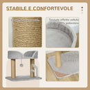 Albero per Gatti con Tiragraffi 48x38x42 cm con Lettino e Palline in Juta Grigio      