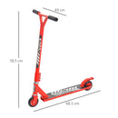 Monopattino 2 Ruote Pieghevole in Alluminio Rosso