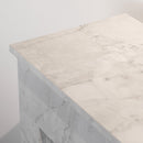 Camino Elettrico da Terra 96x35x96 cm Bellini in Legno Effetto Marmo Bianco      