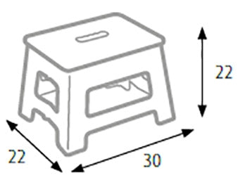 Sgabello Pieghevole 30x22x22 cm in Polipropilene Grigio