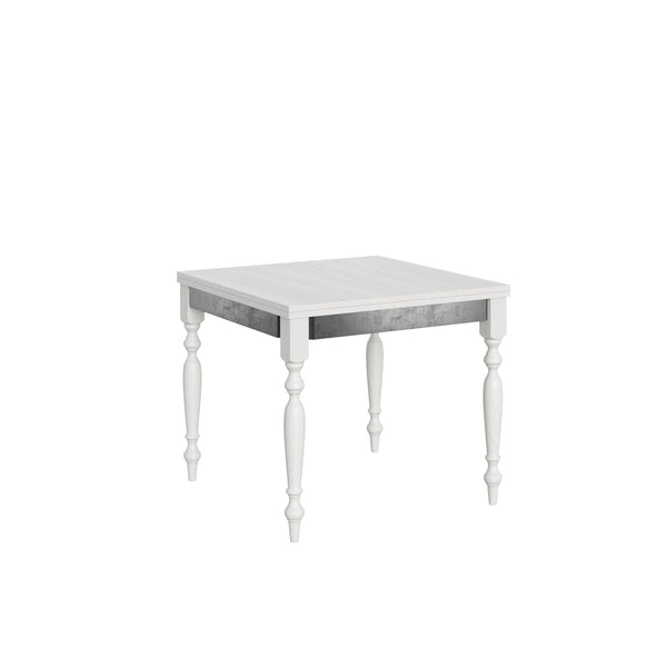 sconto Tavolo Allungabile 90-180x90x78/80 cm Romagna Librox Bianco Frassino