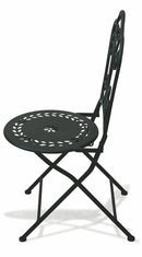 Set da Giardino Pieghevole in Ferro con Tavolo e 2 Sedie Soriani Provence Breakfast Nero