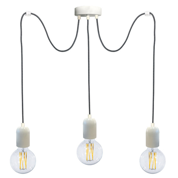 sconto Aufhängung 3xE27 3Mt White E-Energy Elaide lackierter Rahmen