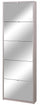 Schuhschrank 5 Türen mit Spiegel 63x190x18 cm Ulme hell