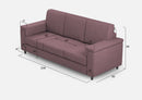 Divano 3 Posti 208x85x85 cm Marrak in Tessuto Prugna