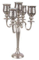 Candelabro Con 5 Braccio 39x39x62 cm in Metallo Sharyn Argento