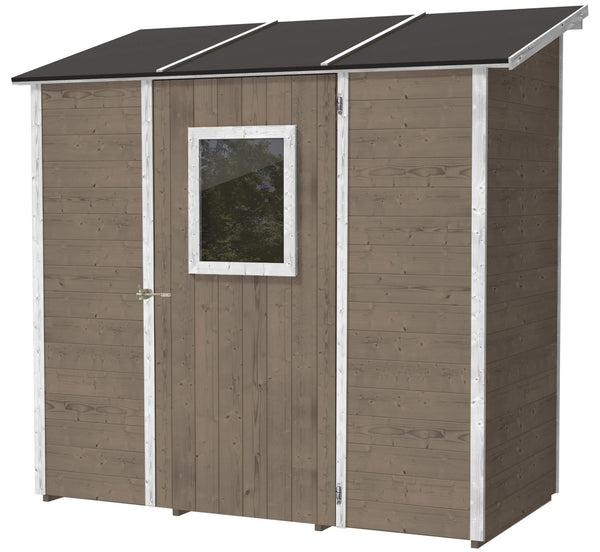 online Werkzeugkasten aus Holz 207 x 102 x 224 cm mit Tür und Fenster Ecla Tortora