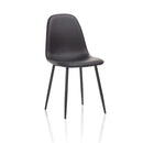 Set 4 Sedie 44x50x85 cm in Similpelle Nero