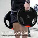 Kit 4 Pesi con 2 Dischi Ø30x5,5 cm da 7,5 kg e 2 Dischi Ø27x4,5 cm da 5 kg in Polipropilene e Sabbia Nero      