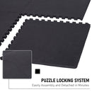 Tappeto Puzzle in EVA per Casa e Palestra Antiscivolo 8 Pezzi con Bordi Nero 63.5x63.5x2 cm 