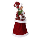 Babbo natale in tessuto signora con lanterna verde e rosso cm xh45