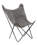 Sedia Montana 74x71x103 cm in Ferro e Poliestere Grigio e Marrone
