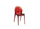 Set 4 Sedie Ruby 42,5x53x82,5 cm in Policarbonato Rosso       