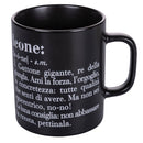Tazza Zodiaco "leone" Ø8x10 cm in Bone China VdE Tivoli 1996 Nero