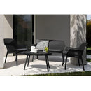 Set da Giardino Divano Poltrone e Tavolino in Polipropilene Grafite