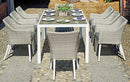 Tavolo Rettangolare da Giardino 200x96cm in Alluminio Vorghini Recanati Bianco