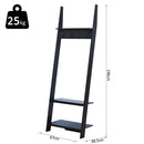 Appendiabiti da Ingresso a 3 Ripiani 4 Ganci in Legno Nero 67x38.5x196 cm 