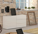 Credenza 1 Anta + 3 Cassetti 110x40x60,5 cm Metis Bianco Lucido