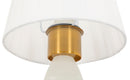 Lampada da Muro Budapest 16x20x46 cm in Ferro e Tessuto Oro e Bianco      