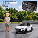 Macchina Elettrica per Bambini 12 V Audi A5L 101x55x43 cm con Telecomando e 2 Motori in PP Bianco      