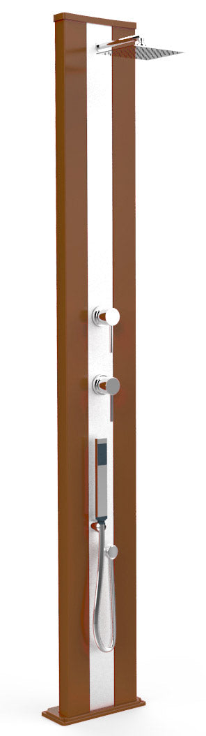 prezzo Doccia Solare da Esterno Giardino 40L Miscelatore e Doccetta Mobile Arkema Dada S Fascia Inox Oro Van Gogh