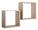 Set 2 Mensole Cubo da Parete Quadrato in Fibra di Legno Q-Bis Rovere Sagerau
