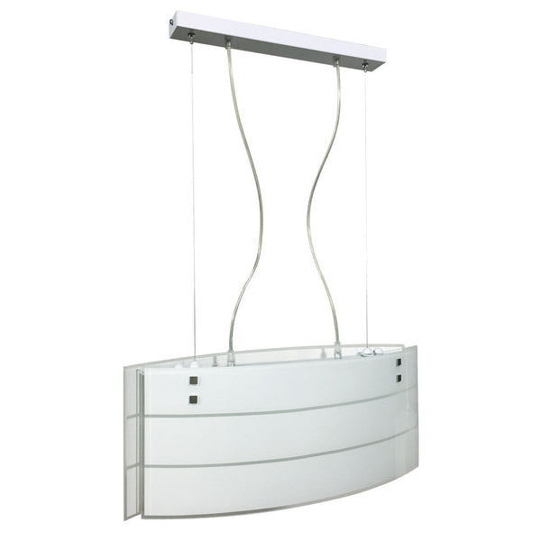 Aufhängung 2xE27 Weißer Rahmen Glas Siebdruck Weiß 2 Linien E-Energy Light acquista