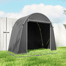 Tenda Garage per Biciclette e Attrezzi 245x120x200 cm con Ingresso a Cerniera in PE e Metallo Grigio Scuro      