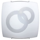 Plafoniera 1xE27 Ganci Cromo Vetro Lastra Bianco Decorato Cerchi E-Energy Stefania