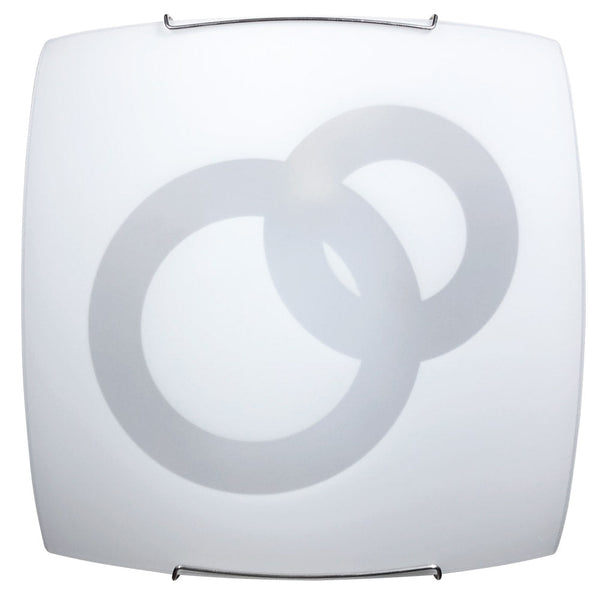 Deckenleuchte 1xE27 Haken Chromplatte Glas Weiß Verzierte Kreise E-Energy Stefania prezzo