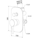 Rubinetto Miscelatore Monocomando Doccia ad Incasso con Deviatore in Ottone Mariani Hermes Cromato