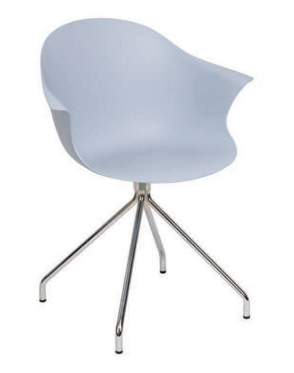 acquista Sedia Moderna 53x61,5x80 cm in Metallo e Polipropilene Blu Avio