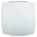 Plafoniera 1xE27 Ganci Cromo Vetro Lastra Serigrafato Tessuto Bianco E-Energy Rachele