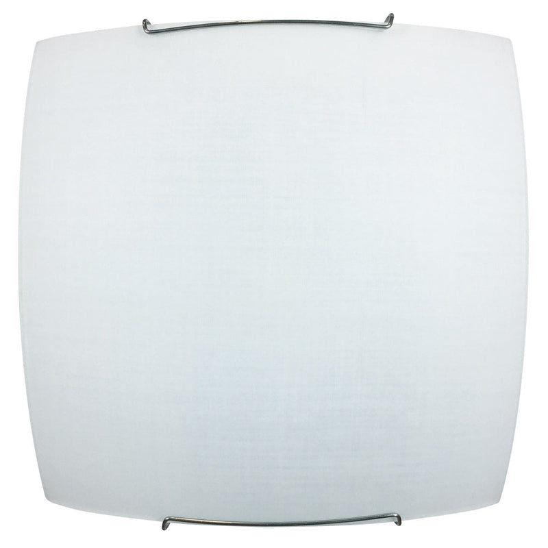 Plafoniera 1xE27 Ganci Cromo Vetro Lastra Serigrafato Tessuto Bianco E-Energy Rachele