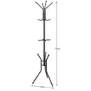 Stand Appendiabiti a Piantana Nero Attaccapanni da Terra Salvaspazio 12 Ganci