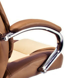 Sedia Poltrona Presidenziale da Ufficio in Similpelle Bozzini Mou Beige