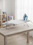 Asse da Stiro Pieghevole da Tavolo Ironfast 114x36 cm con Supporto Universale e Copertura in Acciaio Cromato