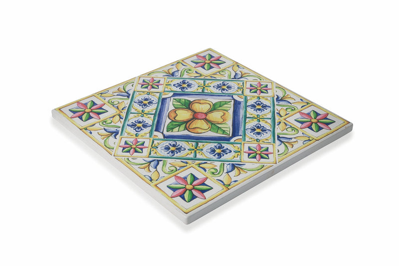 Sottopentola Quadrato in Ceramica Fondo in Sughero 16x16 cm VdE Tivoli 1996 Costiera