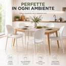 Set 4 Sedie da Pranzo Impilabili Modello Milano 48x40x80 cm in Polipropilene Bianco      