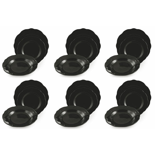 Villa d'Este Duchess Tafelservice aus schwarzem Steingut, 18-teilig prezzo