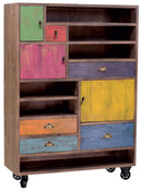 Libreria in Legno di Cedro Multicolor