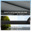 Ombrellone da Giardino a Manovella 240x240 cm con Base Riempibile e Girevole Telaio in Alluminio Grigio Scuro      