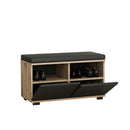 Scarpiera con pouff 80x35x42 cm Dragoshoe noce e nero