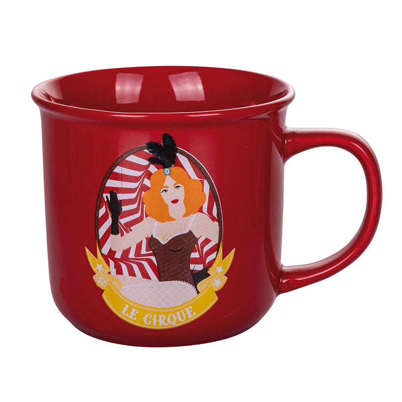 Set 2 Tazze Ø9,2x8,7 cm in Bone China VdE Tivoli 1996 Le cirque red