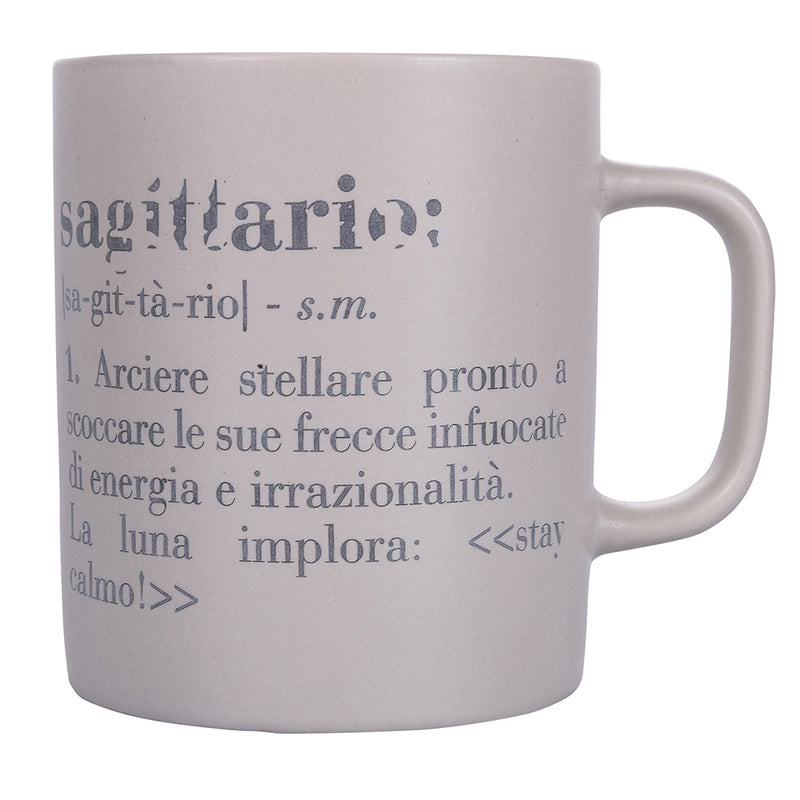 Tazza Zodiaco "sagittario" Ø8x10 cm in Bone China VdE Tivoli 1996 Beige