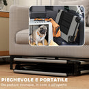 Letto per Cani Grandi Pieghevole 107x61x20 cm da Interno ed Esterno con Tessuto a Rete Grigio Chiaro  