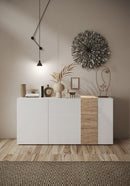 Madia Design Moderno 3 Ante Venus 181x44x84 cm Bianco Lucido E Cadiz