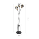 Lampada da terra Grande  in ferro intrecciato 3 luci in vetro