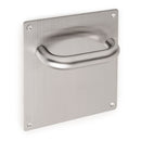 Maniglie Fisse ad u con Piastra 17 x 17 cm Acciaio Inossidabile Nichel Satinato Set di 2 Emuca