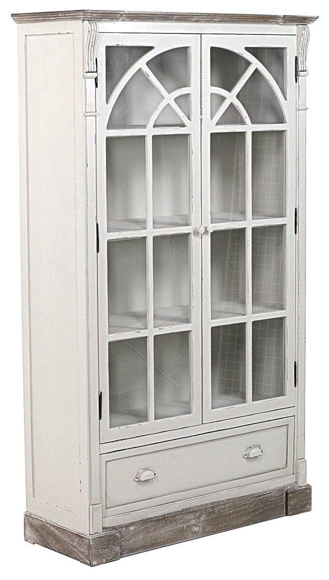 Mobile Vetrina 2 Ante 1 Cassetto in Legno Provenza